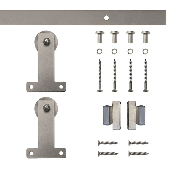 Quiet Glide Soft Close 60" Satin Nickel Front Mini Single Barn Door Hardware NT.1310.04.SN-60-SC - main